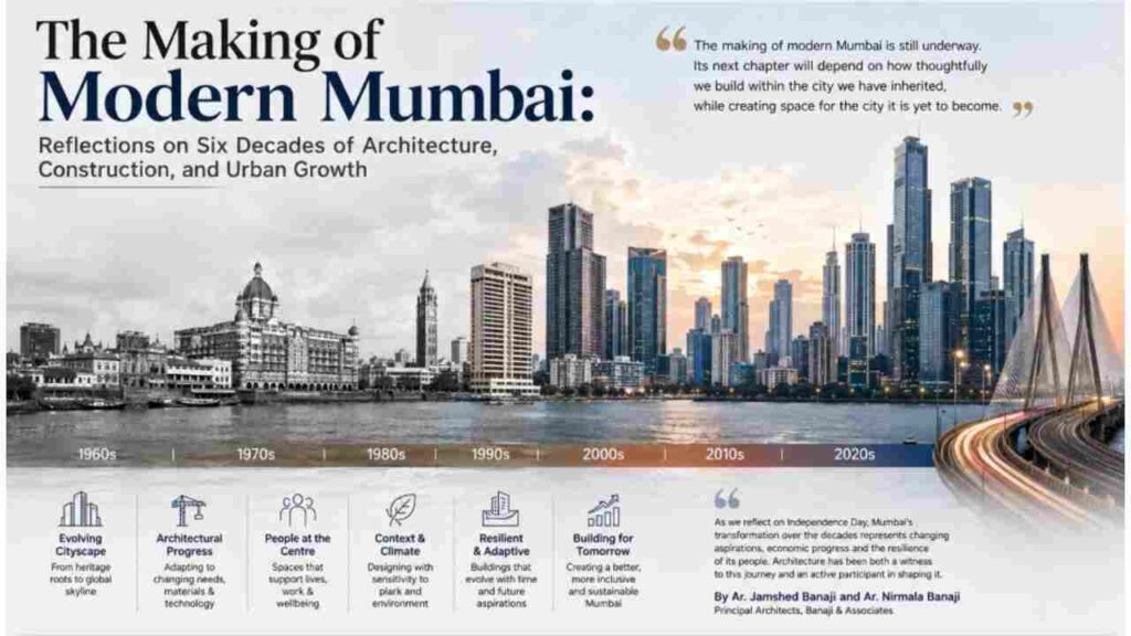 A panoramic view of the modern Mumbai skyline showcasing the evolution of architecture and urban growth.