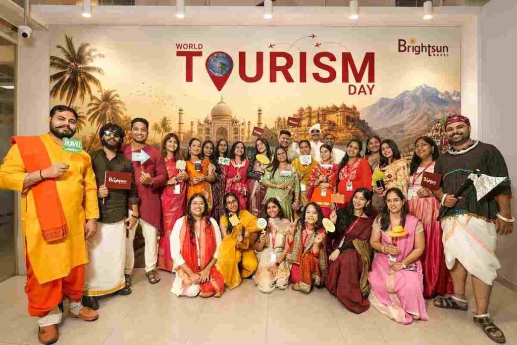 Brightsun Travel Celebrates World Tourism Day in Gurugram 1 Brightsun Travel employees celebrate World Tourism Day with traditional attire and regional food stalls in Gurugram