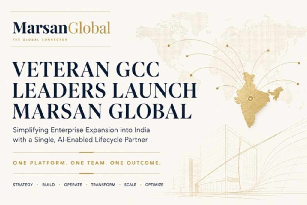 MarSan Global leadership team announcing full-lifecycle GCC expansion services in Bengaluru, India
