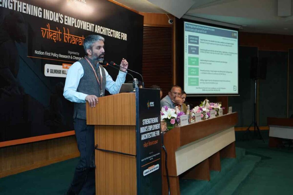 NFPRC Hosts Lawmakers Workshop for Viksit Bharat @2047 1 Parliamentarians and policy experts attending the NFPRC workshop on India employment architecture at India Habitat Centre New Delhi